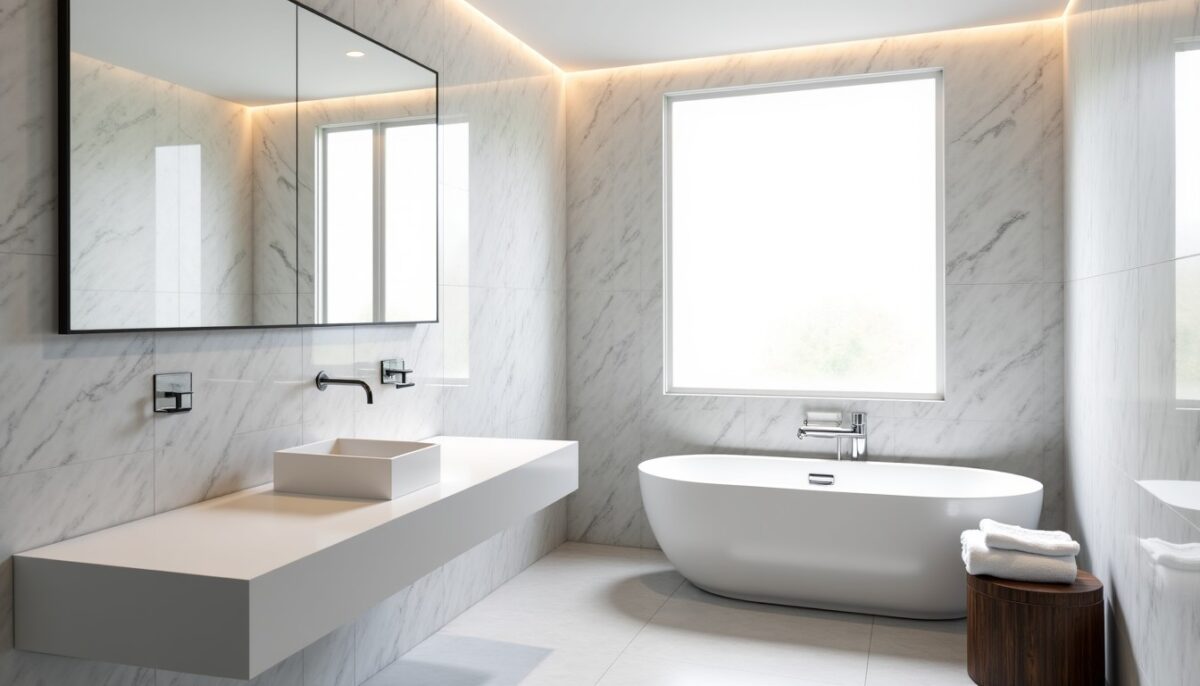 Rénover sa salle de bain autrement : optez pour les panneaux PVC effet marbre