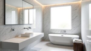 Rénover sa salle de bain autrement : optez pour les panneaux PVC effet marbre